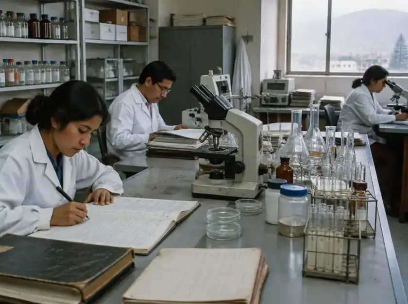 Laboratorio tradicional con registros manuales