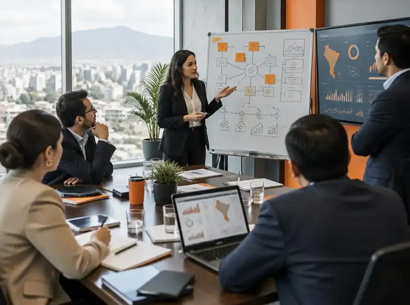 Equipo ejecutivo alineando una estrategia
