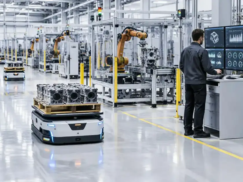 Fábrica inteligente con celdas robotizadas
