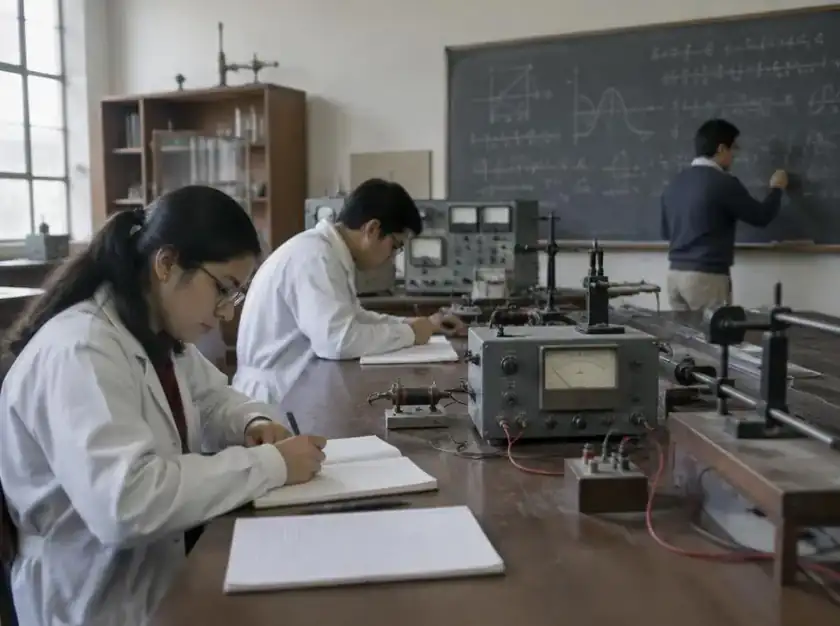 Laboratorio de física con instrumentos analógicos