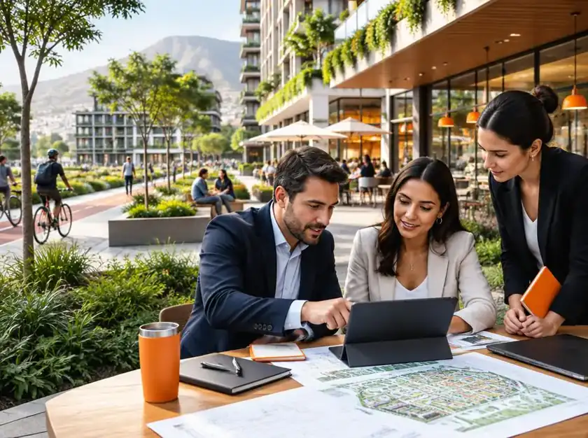 Desarrollo inmobiliario moderno de uso mixto